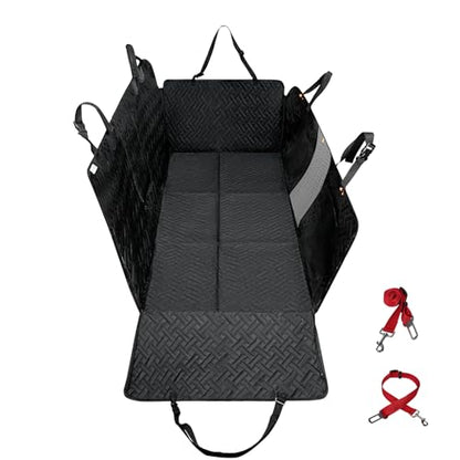 Back Seat Extender, Dog Car Seat Cover for Back Seat, 100% Waterproof Scratchproof Pet Car Hammock with 6 Pads, Durable Nonslip Dog Seat Cover for Cars, Trucks, SUVs