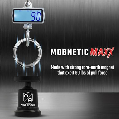 Mob Armor MobNetic Maxx - USA Assembled Magnetic Phone Holder for Car, Magnetic Car Phone Mount, 90-Degree Tilt, 360-Degree Rotation, Aluminum Metal, Compatible with iPhone & Android - Gunmetal - color: Gunmetal