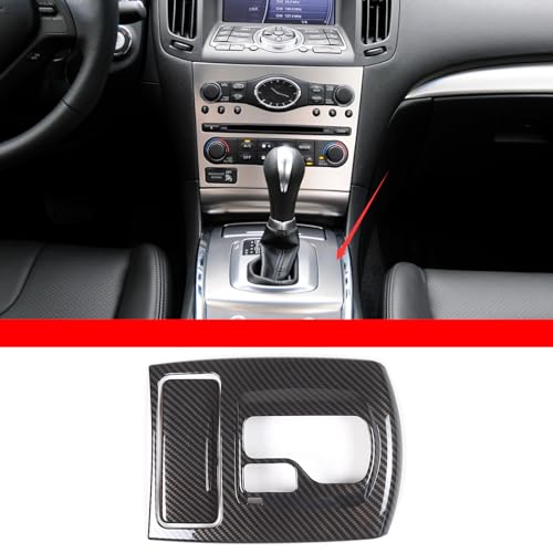 Gear Shift Panel Trim Cover Compatible with Infiniti G37 2009-2013, ABS Plastic Gear Shifter Console Anti-Scratch Frame Cover Accessories (Carbon Fiber Pattern) - color: carbon fiber pattern