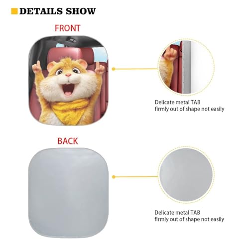 2 PCS Car Windshield Sun Shade Hamster Foldable Sun Shield for Front Window Blocks UV Rays and Keeps Your Vehicle Cool, Auto Sunshade for Car Truck SUV - color: Hamster