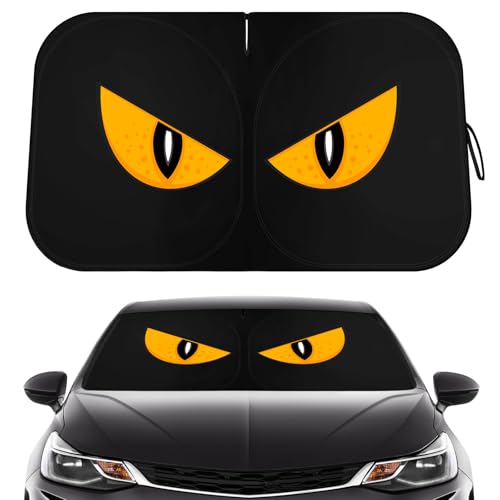Car Windshield Sun Shade - Reflector Sunshade Offers Ultimate Protection for Car Interior, Cool Reflective Sun Blocker Fits Small Sedans, Mini SUVs - color: Black