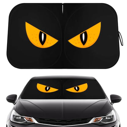 Car Windshield Sun Shade - Reflector Sunshade Offers Ultimate Protection for Car Interior, Cool Reflective Sun Blocker Fits Small Sedans, Mini SUVs - color: Black
