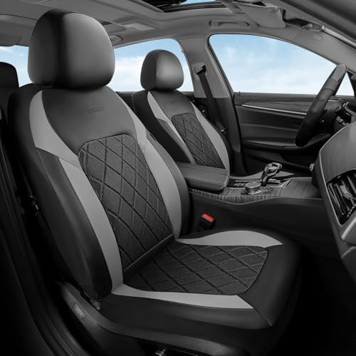 Coverado Car Seat Covers, Front Seat Covers, 2 Front Automotive Seat Cover, Mesh Breathable Seat Protectors, Universal Fit for Most Cars - color: Black_Gray, size: Front