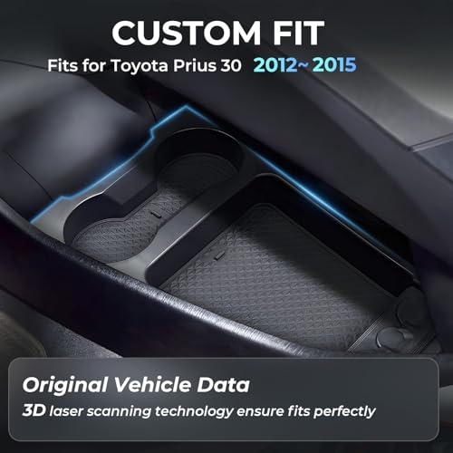 Center Console Organizer Lower Tray for Toyota Prius 30 2015 2014 2013 2012 (Not Fit Prius V), Durable ABS Plastic Under Center Console Storage Box Interior Accessories for 2012-2015 Prius - style: 9) Fits for 2012-2015 Prius 30