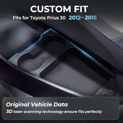 Center Console Organizer Lower Tray for Toyota Prius 30 2015 2014 2013 2012 (Not Fit Prius V), Durable ABS Plastic Under Center Console Storage Box Interior Accessories for 2012-2015 Prius - style: 9) Fits for 2012-2015 Prius 30