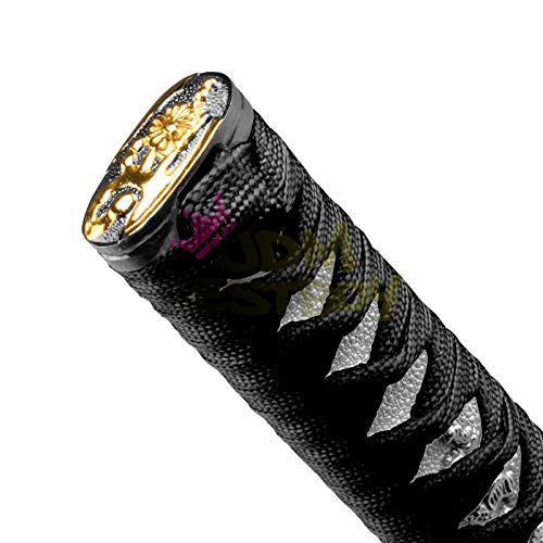 JDMBESTBOY Samurai Sword Black White Shift Knob Shifter Alloy Katana Adapter Universal 15cm - color: Black White, size: 15cm