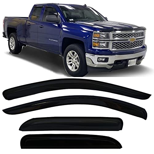 Side Window Visors rain Guards Vent Deflectors for 02-08 Dodge Ram 1500, 2003-2009 Ram 2500 & 3500 with Quad Cab Shade 94623 - size: Compatible with Dodge Ram 1500 2002-2008