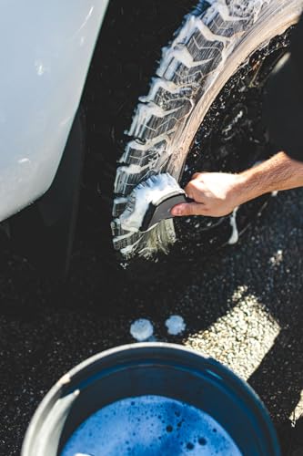 Detail Factory - ProGrip XL Tire Brush - Ergonomic ProGrip Handle - Stiff Synthetic Bristles to Cut Through Grime - Grey and Black - color: Gray, size: X-Large