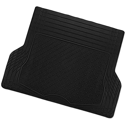ZONETECH All Weather Rubber Semi Pattern Cargo Liner Trunk Floor Mat – Premium Quality Black Heavy Duty Cargo Trunk Floor Mat - size: 1 PACK