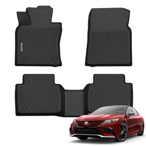 Floor Mats for 2018 2019 2020 2021 2022 2023 2024 Toyota Camry (FWD Only, Not for Hybrid) All Weather Protection TPE Rubber Full Set Floor Liners 2024 Camry Accessories, Odorless Anti-Slip, Black - size: Floor Mats for 2018-2024 Camry