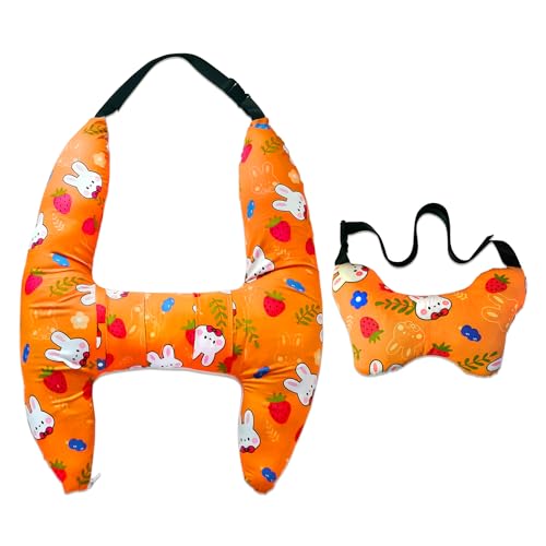 Ivtivfu H-Shape - Kid Car Sleeping Head Support (Bunny, 2024 Upgraded), Car Travel Pillow, Adults and Children H-Shaped Pillow Travel Pillow for Support The Body and Head - color: Multicolor