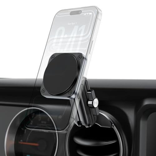 OQTIQ Car Phone Holder for Jeep Wrangler JL 2018–2023 & Gladiator JT 2020–2023 [5000Gs Magnetic Vent Mount], Heavy-Duty, 360° Adjustable, Compatible with iPhone 12–17, Samsung Galaxy, Pixel
