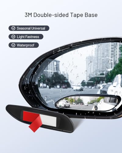WildAuto Blind Spot Mirror, 5" Wide Horizontal Viewing Angle, Side Mirror Blindspot Can Up and down Adjustment, Adhesive - size: Longer Rectangle