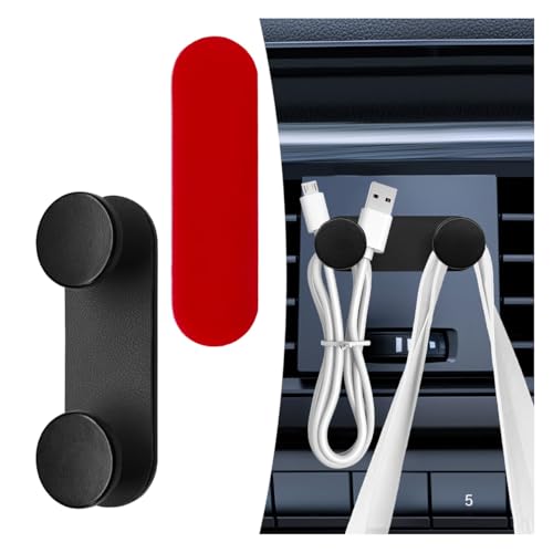 YoRise Small Car Hooks, Self-Adhesive Hanging Car Key Holder, Multifunctional Dashboard Storage Hooks, Universal Vehicle Organizer Accessories for Mask Charging Cable Earphone (Black) - color: Black