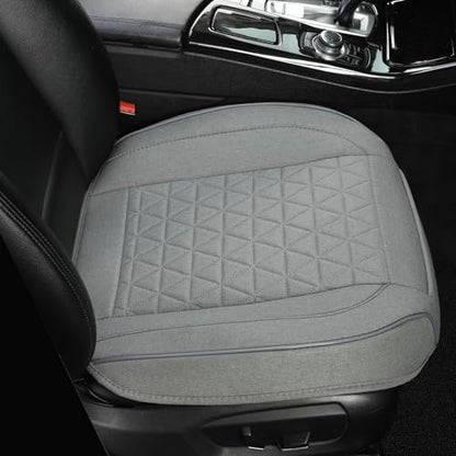 West Llama Linen Front Car Seat Cover Protector Anti-Slip Bottom Seat Cover Fits 95% of Vehicles,Wrapping Around The Bottom,Triangular Pattern(Gray-1Pcs) - color: Triangular Pattern-Gray, size: 1pc