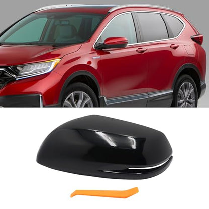 Left Driver Side Replacement Mirror Cover Compatible with 2017-2022 Honda CR-V CRV,2016-2022 Honda HRV HR-V Exterior Door Side Rearview Mirror Cap Cover With Turn Signal Light （Glossy Black） - size: Left Black
