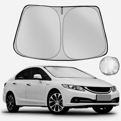 Windshield Sun Shade for 2012-2015 Honda Civic Foldable Sun Sunshade for Car Front Window Blocks UV Rays and Heat Automotive Interior Protector Custom Fit Accessories - size: for 2012-2015 Honda Civic