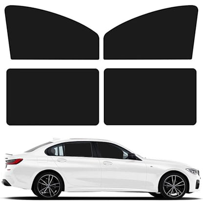 SLIMI 4 PCS Car Side Window Sun Shades,100% Block Light, Sun Protection and Heat Insulation Privacy Protection Window Shade, Universal Car Interior Sunshade Accessories, for Most Cars (Black)
