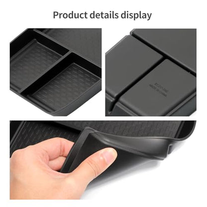 SMABEE Lower Center Console Organizer Tray for Chevrolet Chevy Equinox 2025 2026 Accessories Under Center Console Organizer Insert TPE Interior Black (Not Fit Equinox EV) - size: Lower Center Console Organizer Tray