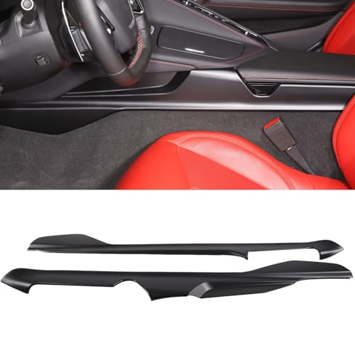 TOYCIDFG Center Console Armrest Box Side Panel Cover Trim Compatible with C8 Corvette Stingray 2020-2025 Z06 Z51, Car Interior Decoration Accessories 2pcs (Matte Black) - color: Matte Black