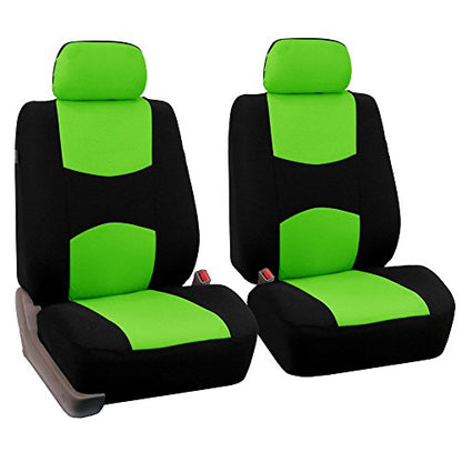 FH Group Car Seat Covers Front Set in Cloth-Car Seat Covers for Low Back Car Seats with Removable Headrest,Universal Fit,Automotive Seat Covers,Washable Car Seat Cover for SUV,Sedan,Van Green - color: Green, style: Seat Cover Front Set