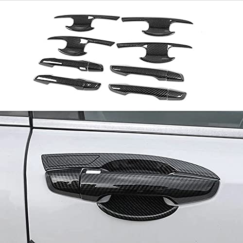 12PCS ABS Carbon Fiber Automotive Exterior Door Handle Bowl Cover Trim Protector Outer Door Decoration Frame Trim Accessories For Honda CRV 2017 2018 2019 2020 2021 2022 - color: Carbon Fiber
