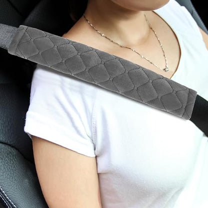 Amooca Soft Automotive Seat Belt Cover Seatbelt Shoulder Pad Neck Protector Cushions Universal Fit SUV Trucks Backpack 2 PCS Dark Grey 10.2in - color: Dark Grey, size: 10.2in-2pc