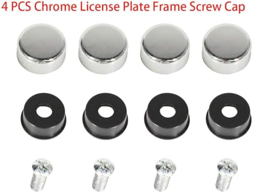 Stainless Steel Kith License Plate Frame Cover Holder M for Car Power Sport Novelty (1x Chrome) - color: 1x Chrome