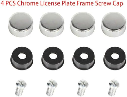 Stainless Steel Kith License Plate Frame Cover Holder M for Car Power Sport Novelty (1x Chrome) - color: 1x Chrome