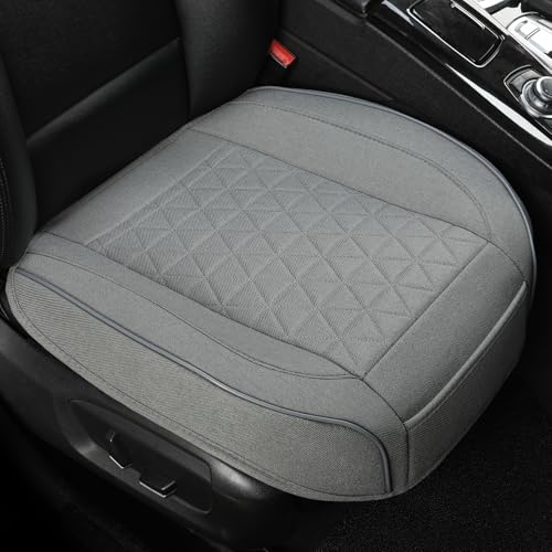 West Llama Linen Front Car Seat Cover Protector Anti-Slip Bottom Seat Cover Fits 95% of Vehicles,Wrapping Around The Bottom,Triangular Pattern(Gray-2Pcs) - color: Triangular Pattern-Gray, size: 2pc