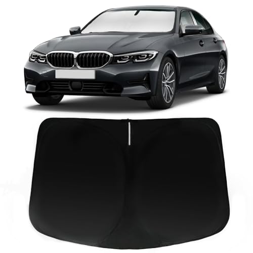 Windshield Sun Shade for 2021-2026 BMW 3 Series 328i 330i 335i 320i 325i F30 F31, Car Front Window Sunshade with 240T Sun Visor Protector Blocks UV Rays Heat Sun Shield Accessories - size: For 3 Series 2021-2026
