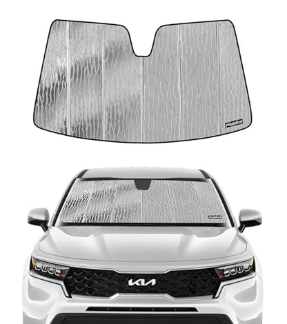 Pigenius Windshield Sun Shade for Kia Sorento 2021-2026 (Hybrid/PHEV), Reversible Silver/Black - size: for Kia Sorento 2021-2025
