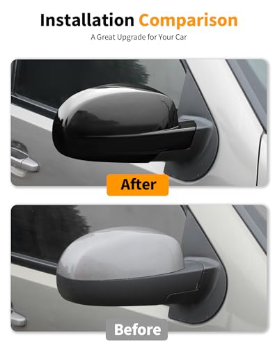 Black Fully Mirror Caps Covers Compatible with 2007-2014 Chevy Silverado GMC Sierra Avalanche Tahoe Suburban Yukon Escalade ESV Side View Door Mirror Cover Caps (Left Right) - color: Fully Caps Black