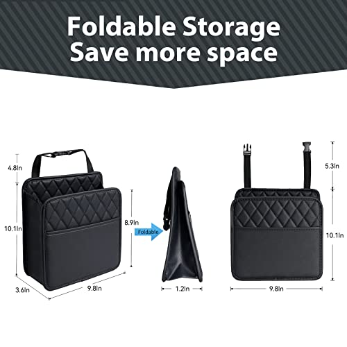 FrgKbTm 2Pack Car Seat Back Hanging Bag Car Document Holder Multi-Pocket Bottle Bag Storage Waterproof Pu Leather Box Organizer Travel Tidy Pouch Pocket Kids - color: Black A x2
