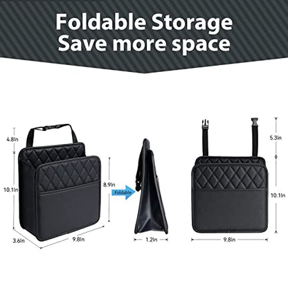 FrgKbTm 2Pack Car Seat Back Hanging Bag Car Document Holder Multi-Pocket Bottle Bag Storage Waterproof Pu Leather Box Organizer Travel Tidy Pouch Pocket Kids - color: Black A x2