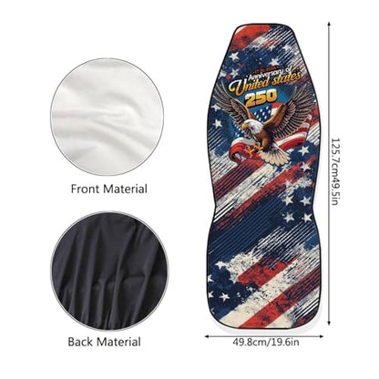 250th Anniversary of United States Car Front Seat Covers Patriotic Car Seat Cover Protector Front Seats Removable Automotive Accessories Suitable for Cars,SUV,Sedan - color: 250th Anniversary of United States