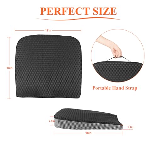 kingphenix Premium Car Seat Cushion, Memory Foam Driver Seat Cushion to Improve Driving View- Coccyx & Lower Back Pain Relief - Seat Cushion for Car, Truck, Office Chair (4D Mesh Classic Black) - color: 4d Mesh Classic Black