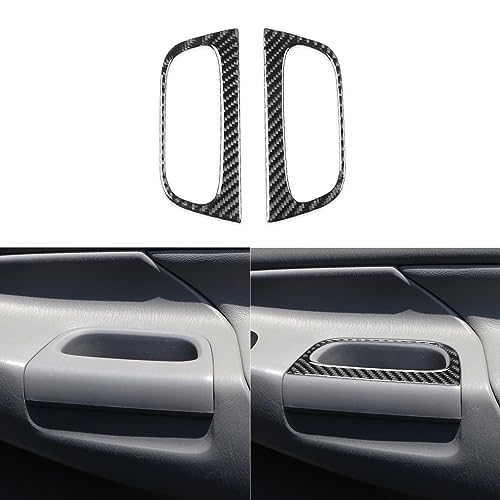 Real Soft Carbon Fiber Car Inner Door Handle Armrest Panel Cover Trim Sticker Auto Premium Interior Accessories Compatible with Toyota Tacoma 2005 2006 2007 2008 2009 2010 2011 Black - color: Door Armrest Decal, size: Black Carbon Fiber