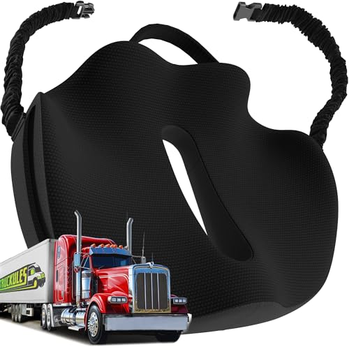 Medium Truck Seat Cushion for Truck Driver Seat Cushion - Upgraded Back Support, CertiPUR-US® Certified - Thick Memory Foam, Pain Relief for Hours of Driving, Trucker Approved Big Rig - Black - color: Black, size: Medium
