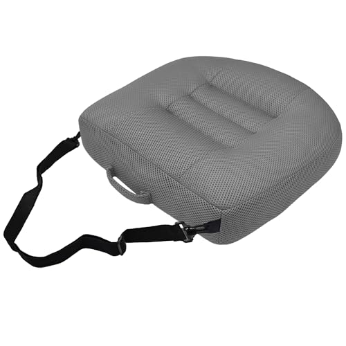 Car Booster Bandage Seat Cushion for Short Adults Thick Breathable Mesh Height Adjustable for Driving, Office & Home Use Universal Fit for Cars, Trucks & Wheelchairs 15.7"x15.7"x4.7"-Gray - color: Gray, size: Standard - With Straps