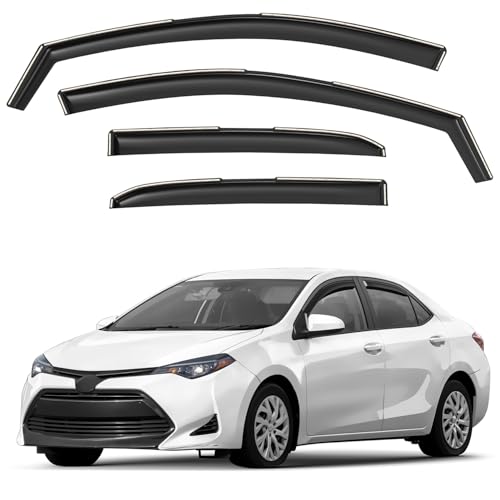 Window Deflectors Smoke Tinted In-Channel Side Window Vent Visor Deflectors Rain Guards Compatible with Corolla 2014-2019 Sedan - 4pcs. GW0735 - color: For Corolla 14-19