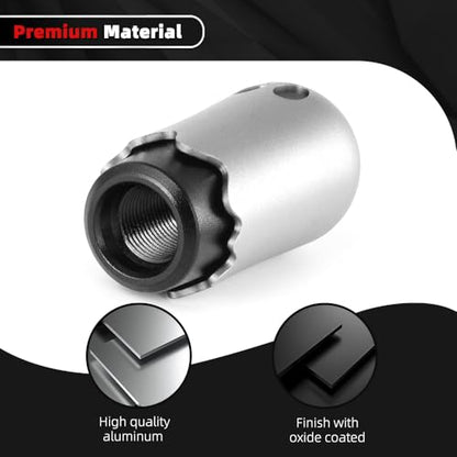 Ghost Shift Knob, Aluminum Weighted Automotive Gear Shift Manual knobs Lever with 3 Threaded Adapters M8 M10 M12 x 1.25, Universal for Vehicle Funny Cool Spooky Car Accessories (Silver) - color: Silver