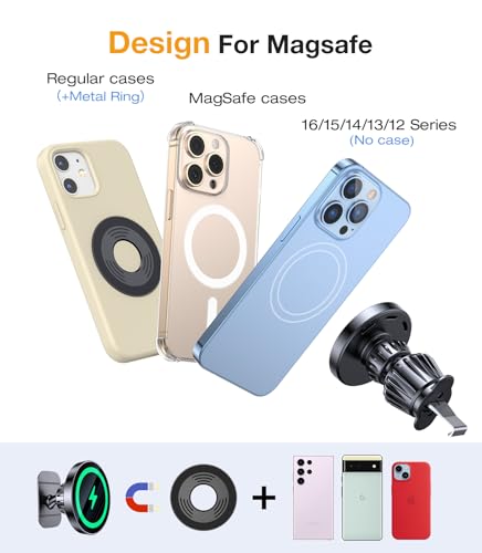 Kaistyle for MagSafe Car Mount Charger【Stronger Magnets】Magnetic Wireless Car Charger with Dashboard Pad Mounting Phone Holders for Your Car Accessories for Women Men Car Mount for iPhone 17 16 15 14