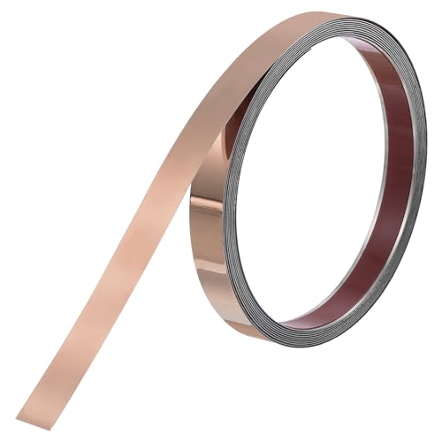 uxcell Wall Trim Molding, Stainless Steel Peel and Stick (Mirror-Like Finish), for Ceiling, Mirror Frame 16.4Ft x 0.8in，Rose Gold - color: Rose Gold, size: 16.4 ft x 0.8 in