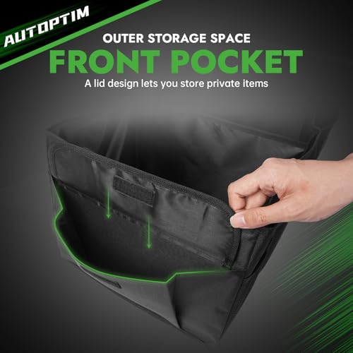 AUTOPTIM Car Trunk Organizer - 60L Collapsible Car Organizer with Non Slip Bottom for Groceries, Trunk Storage with Base Panel for SUV Sedan Van, 2 Compartments (Black, Medium) - size: Medium