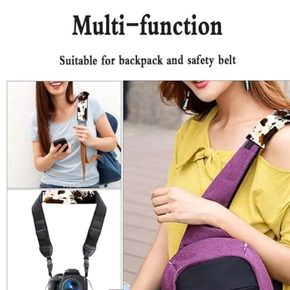 Brown Cow Print Car Seat Belt Pads Cover Universal Seat Belt Shoulder Strap Covers Harness Pad for Car or Bag,Soft Comfort Helps Protect You Neck and Shoulder from The Seat Belt Rubbing - color: Brown Cow Print