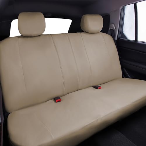 Flying Banner Car Seat Covers Front Seats Rear Bench Polyester car seat Protectors Easy installations Rear Bench Split Classic Man Lady Truck - color: Solid Beige