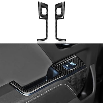 Car Carbon Fiber Decal Sticker Cover Interior Trim for Chevrolet Silverado/GMC Sierra 1500 2500HD 3500HD 2014-2018 Accessories(Rear Window Lift Switch B) - color: Rear Window Lift Switch B