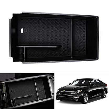 Autorder Center Console Organizer for 2021 2022 2023 2024 2025 2026 Kia K5 GT Line Accessories Armrest Storage Box Secondary Insert Tray with Black Mat - size: 2021-2026 Kia K5 GT Line