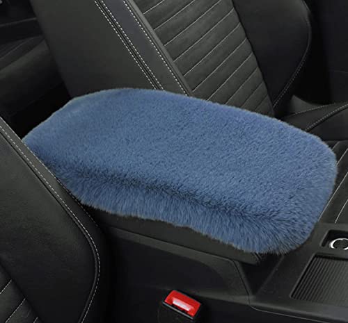 1 Set 6 Pcs Fluffy Car Steering Wheel Cover & Seat Belt Shoulder Pads & Handbrake Cover & Gear Shift Cover Set & Seat Belt Shoulder Pads Faux Wool Universal Fit Car Interior Accessories (Grey) - color: Grey